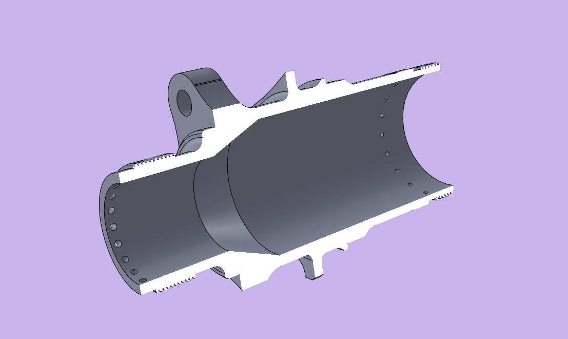CAD section view of wheel hub